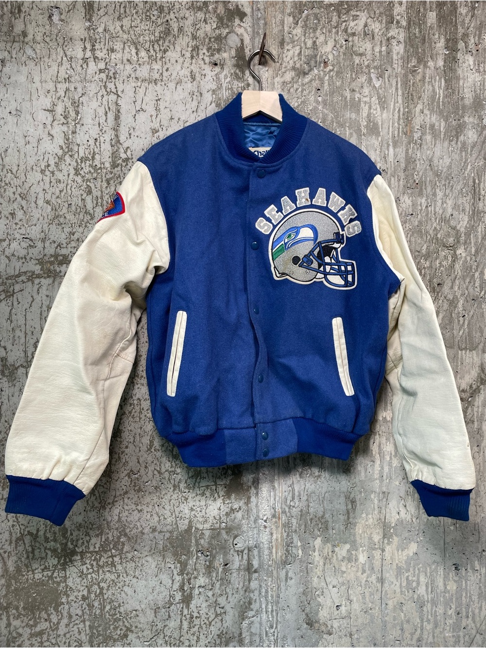 CHALK LINE Men's Vintage Seattle Seahawks 80's Varsity Jacket Size L